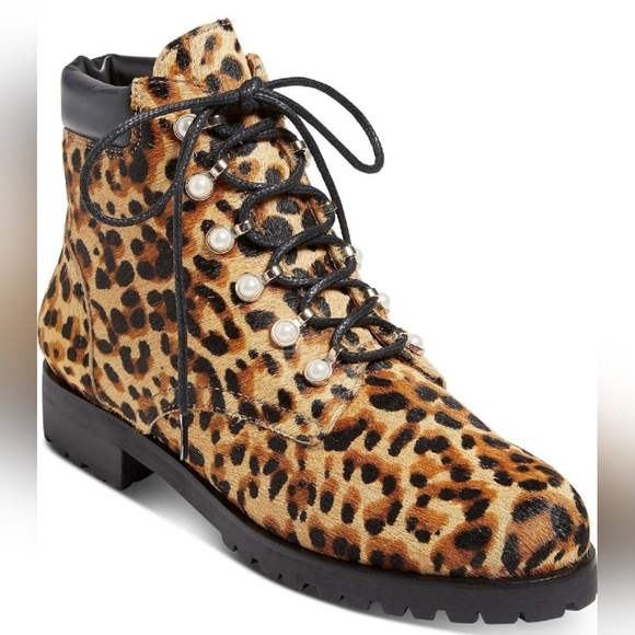 JACK ROGERS PEYTON Calf-hair Leopard Boots - Picture 1 of 14